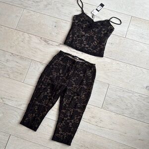Fashion Nova Black Lace set with Nude Lining